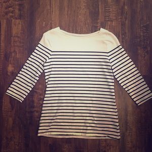 Striped crew neck tee shirt